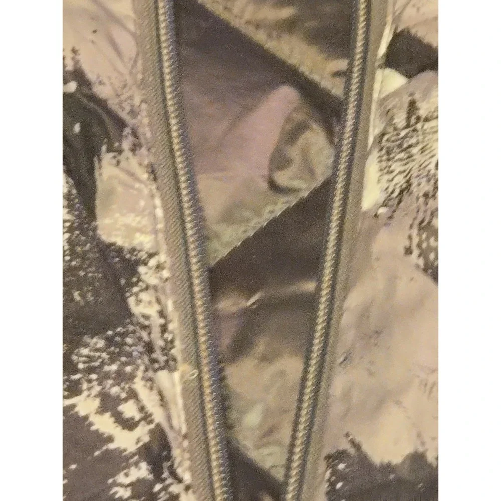 GERRY Reversible Puffer Vest Women's Large L Gray Black Abstract Hooded Packable